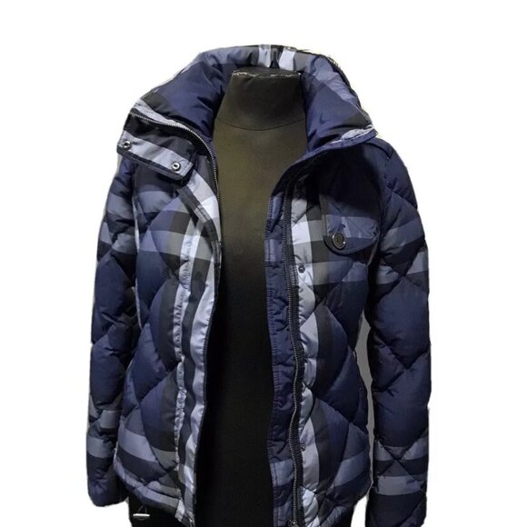 Burberry Blue Wide Check Down Puffer sz XS - Picture 7 of 8